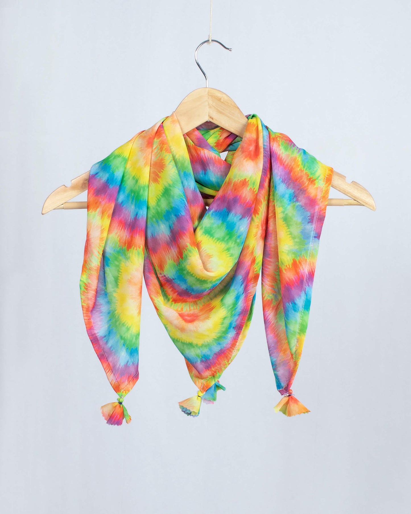 Multi-Color Rainbow Pattern Digital Print Georgette Scarf