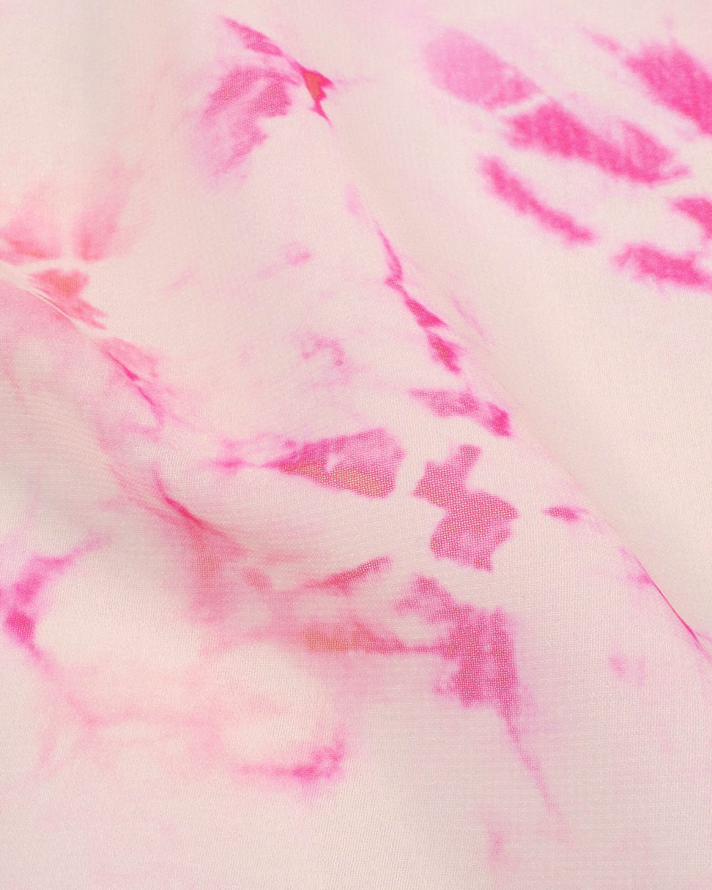 Cream And Pink Tie & Dye Pattern Digital Print Georgette Scarf