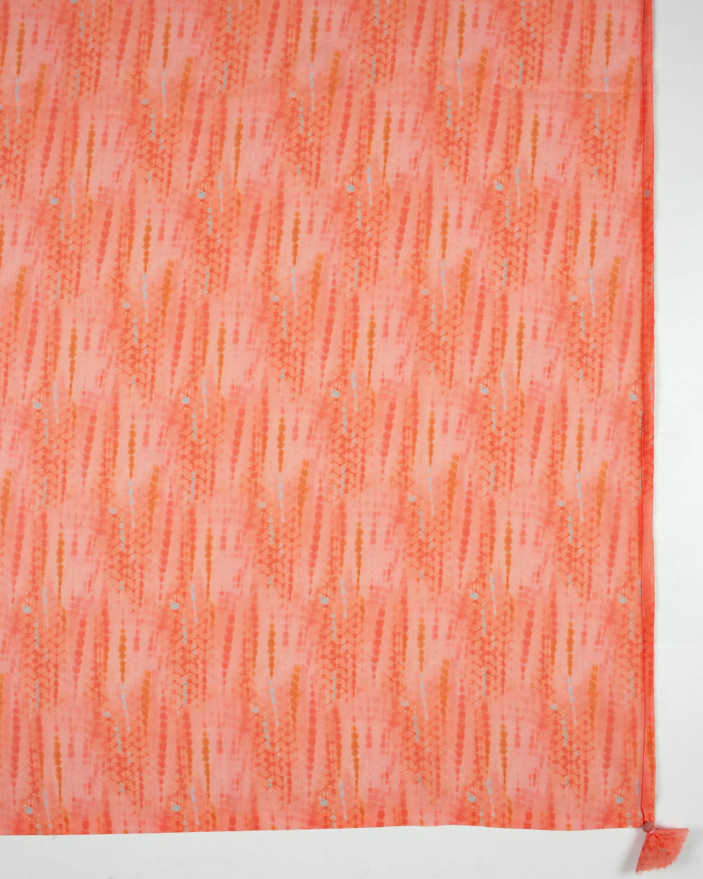 Salmon Pink Shiiborii Pattern Digital Print Georgette Scarf