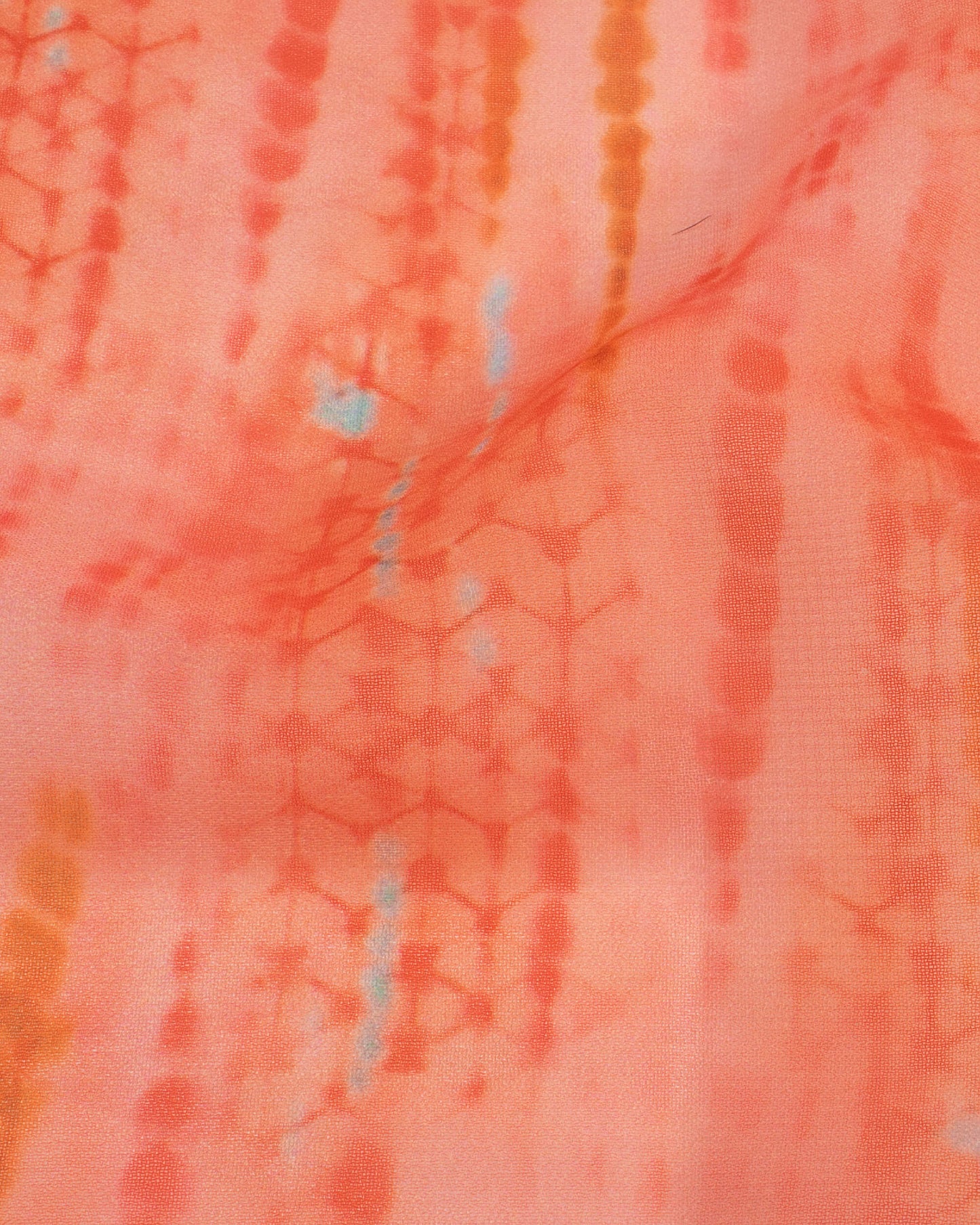 Salmon Pink Shibori Pattern Digital Print Georgette Scarf