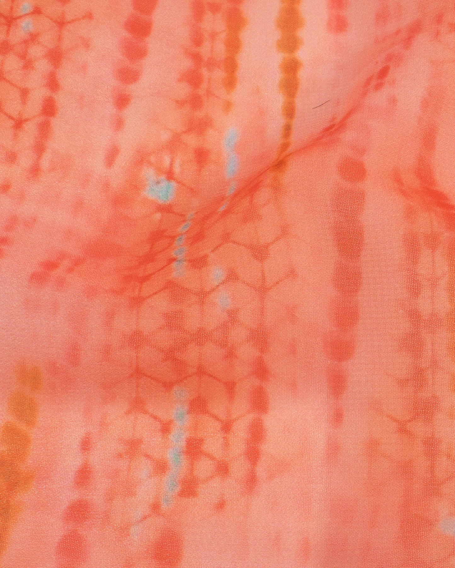 Salmon Pink Shiiborii Pattern Digital Print Georgette Scarf