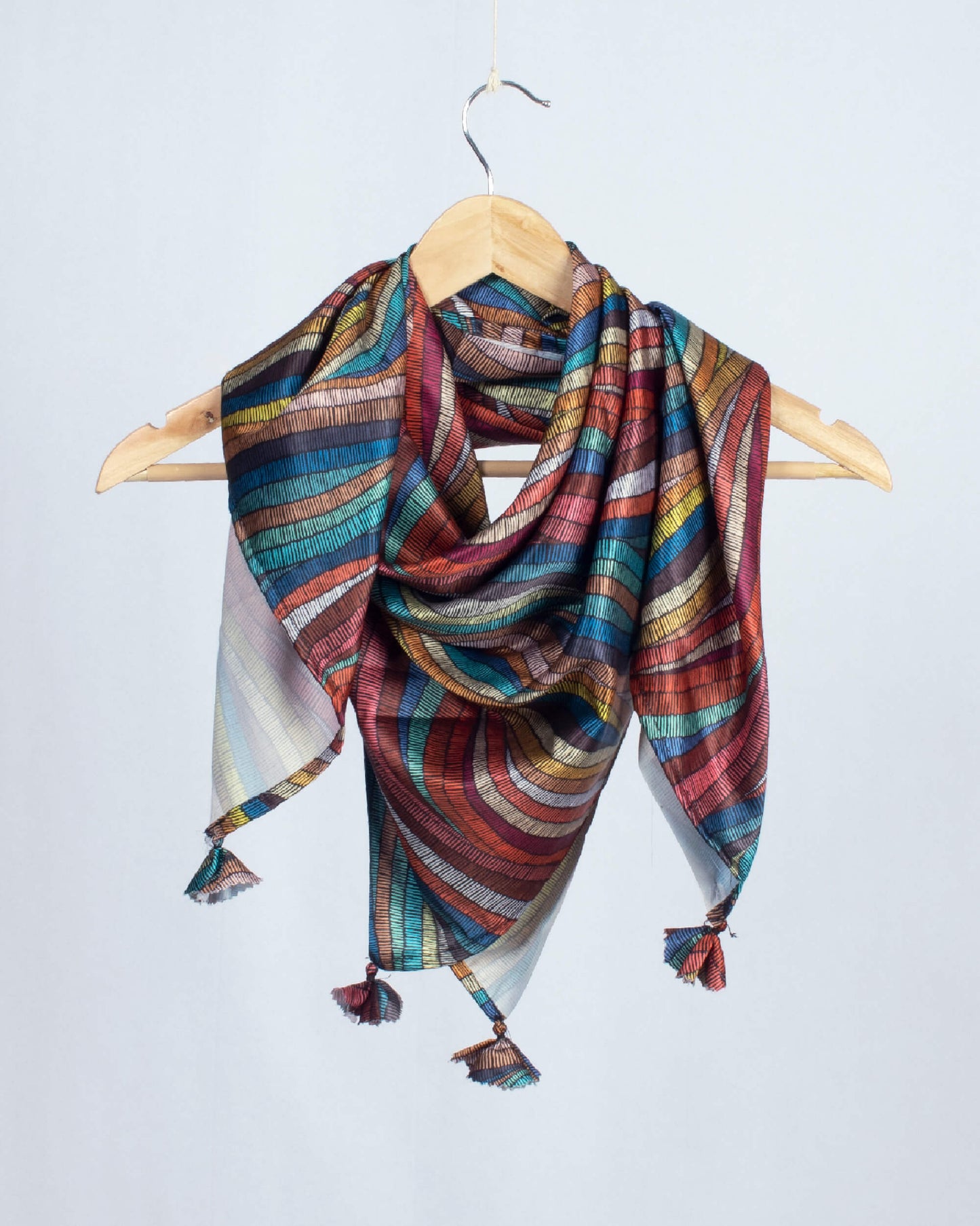 Multi-Color Abstract Pattern Digital Print Japan Satin Scarf