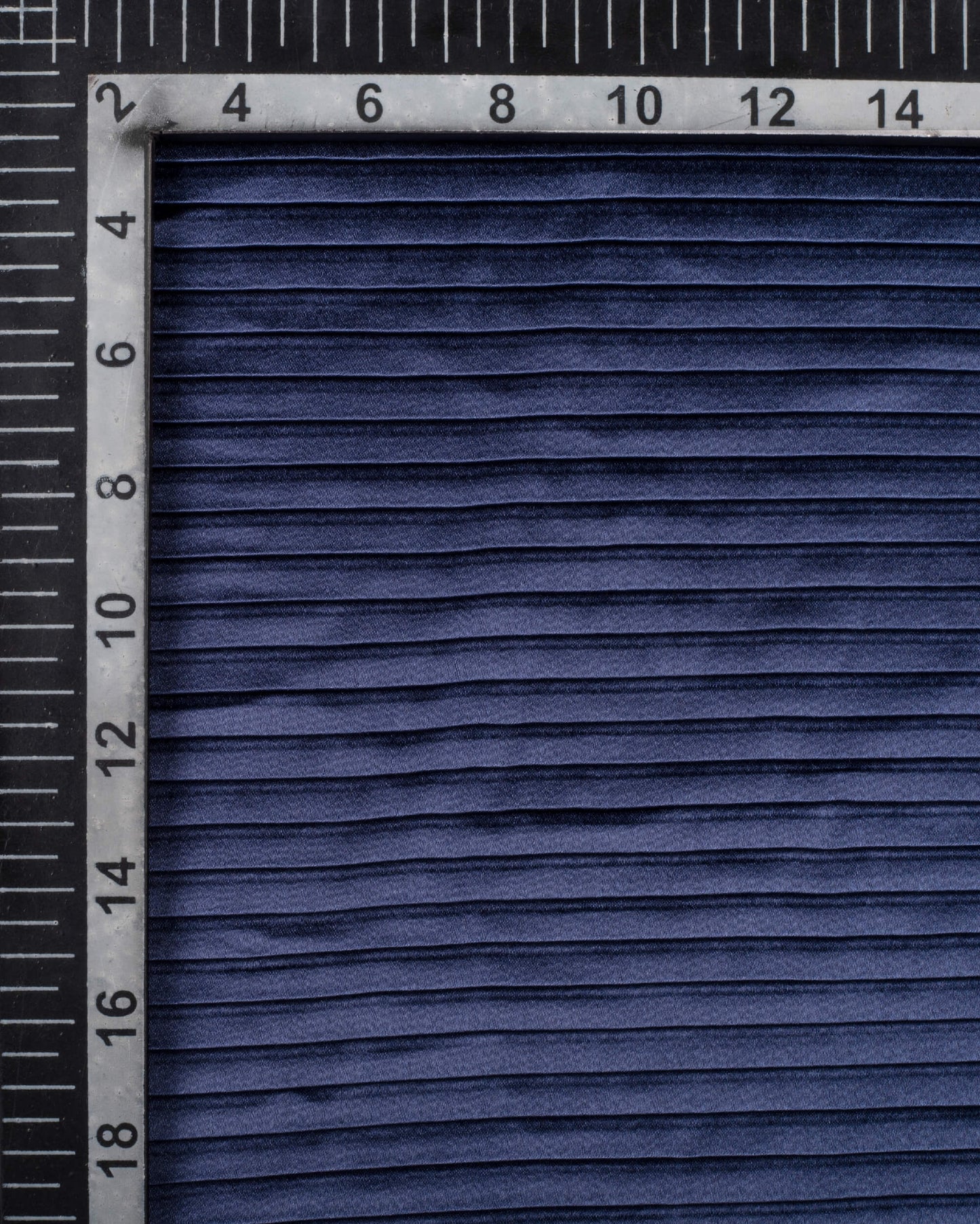 Navy Blue Plain Pleated Japan Satin Scarf