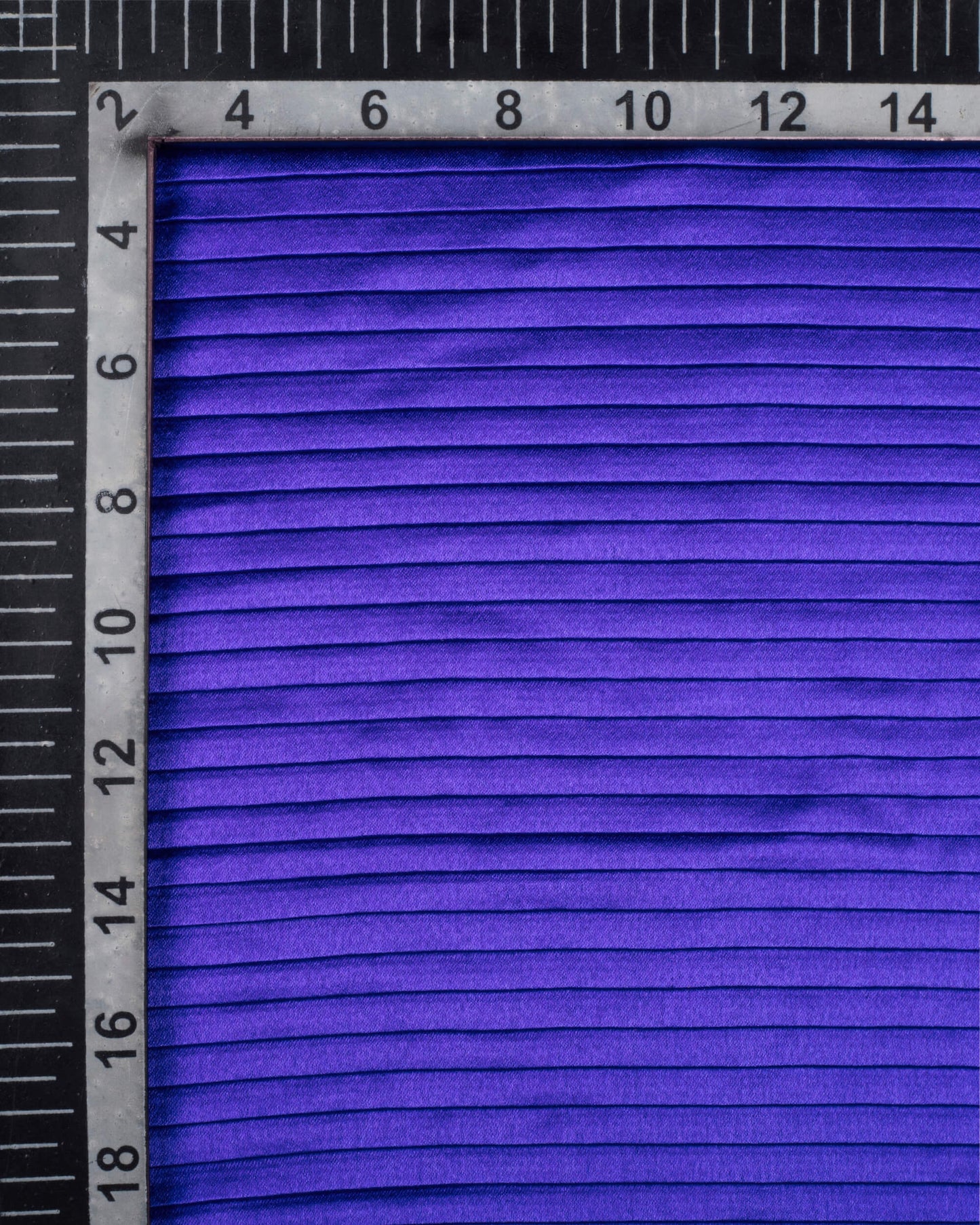 Royal Blue Plain Pleated Japan Satin Scarf