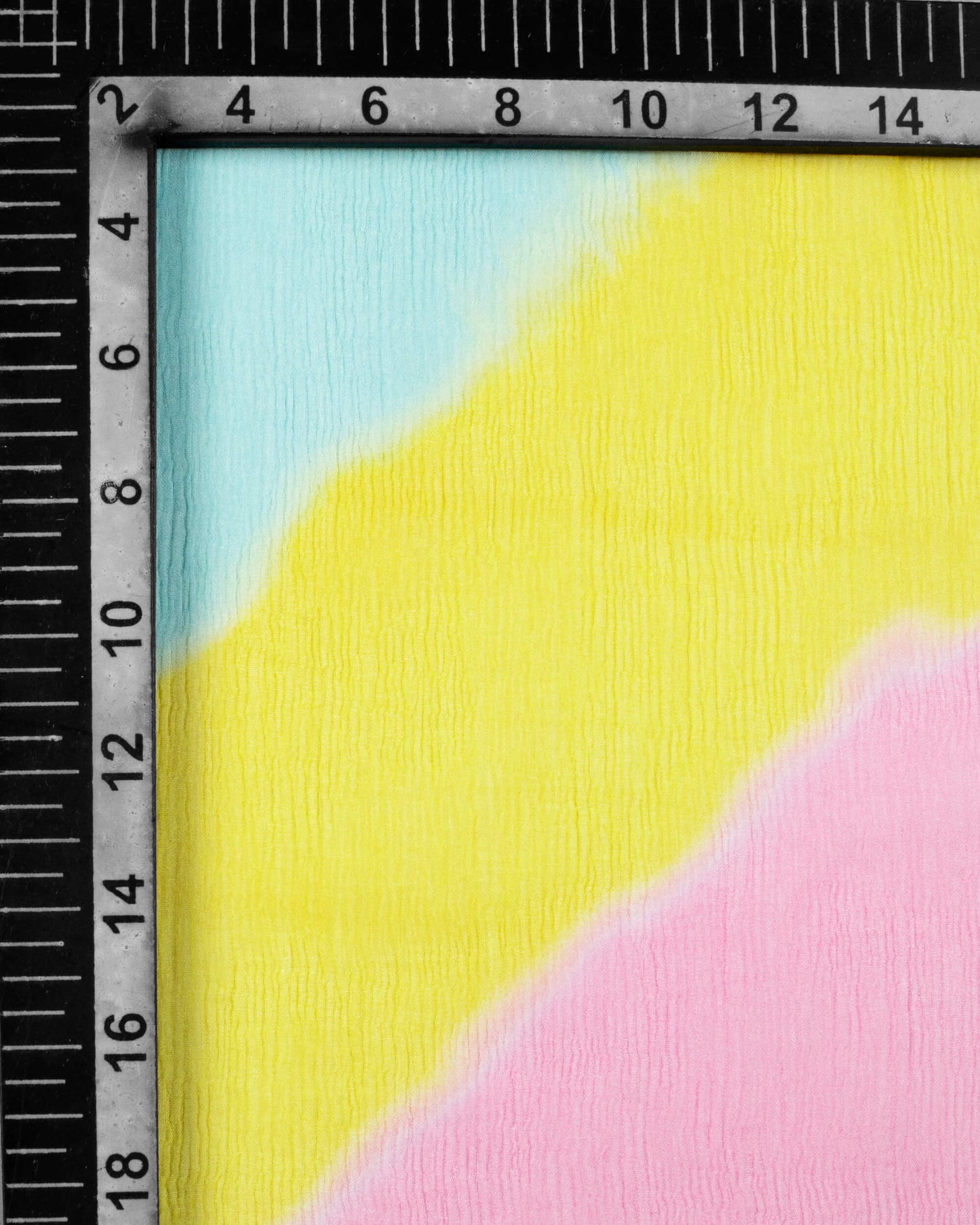 Pink And Yellow Leheriya Pattern Digital Print Bemberg Chiffon Scarf With Tassels - Fabcurate