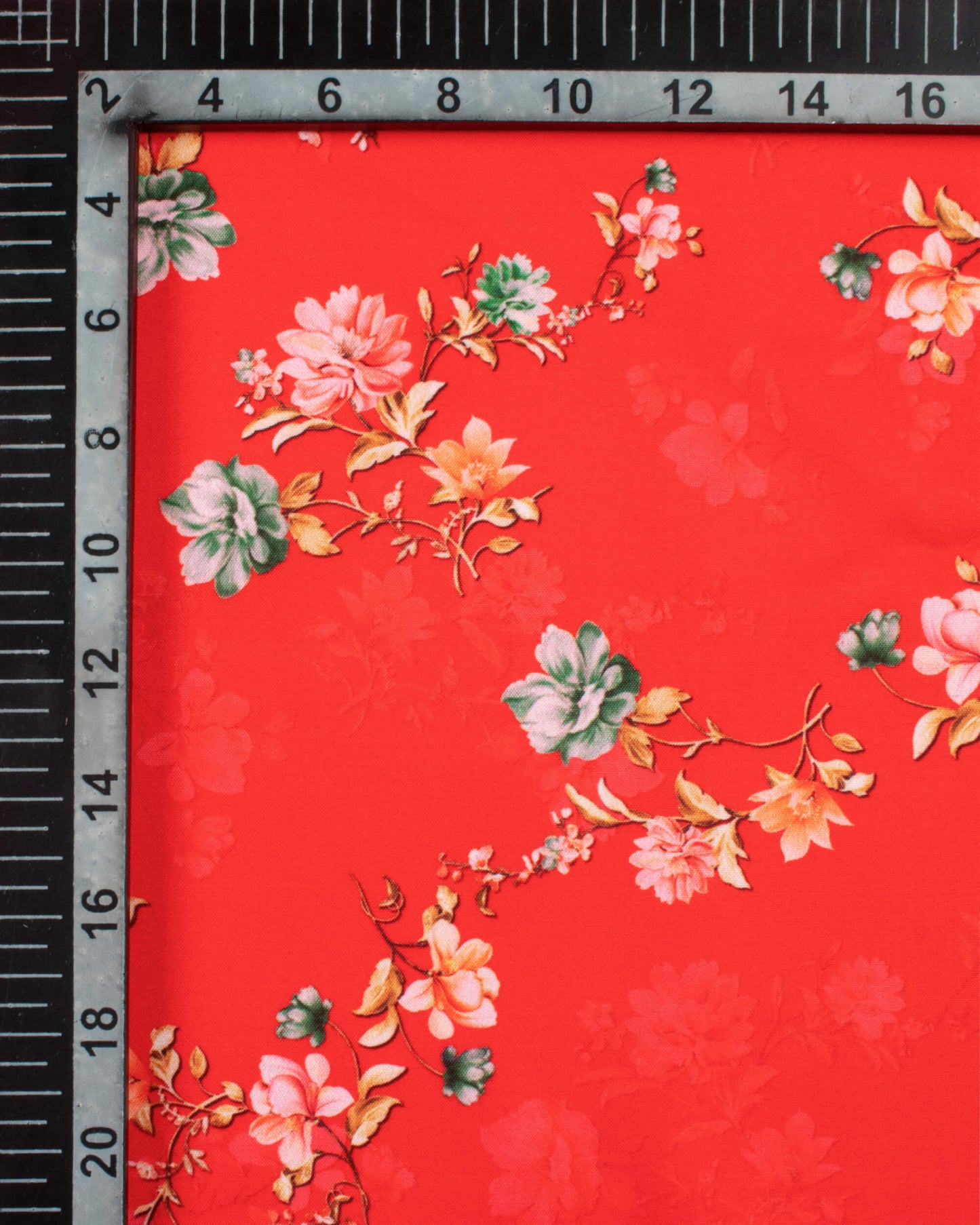 Red And Pink Floral Pattern Digital Print American Crepe Scarf