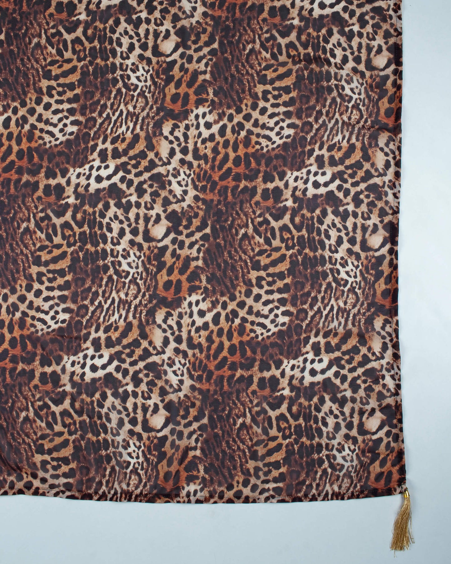 Black And Pecan Brown Animal Pattern Digital Print Georgette Scarf