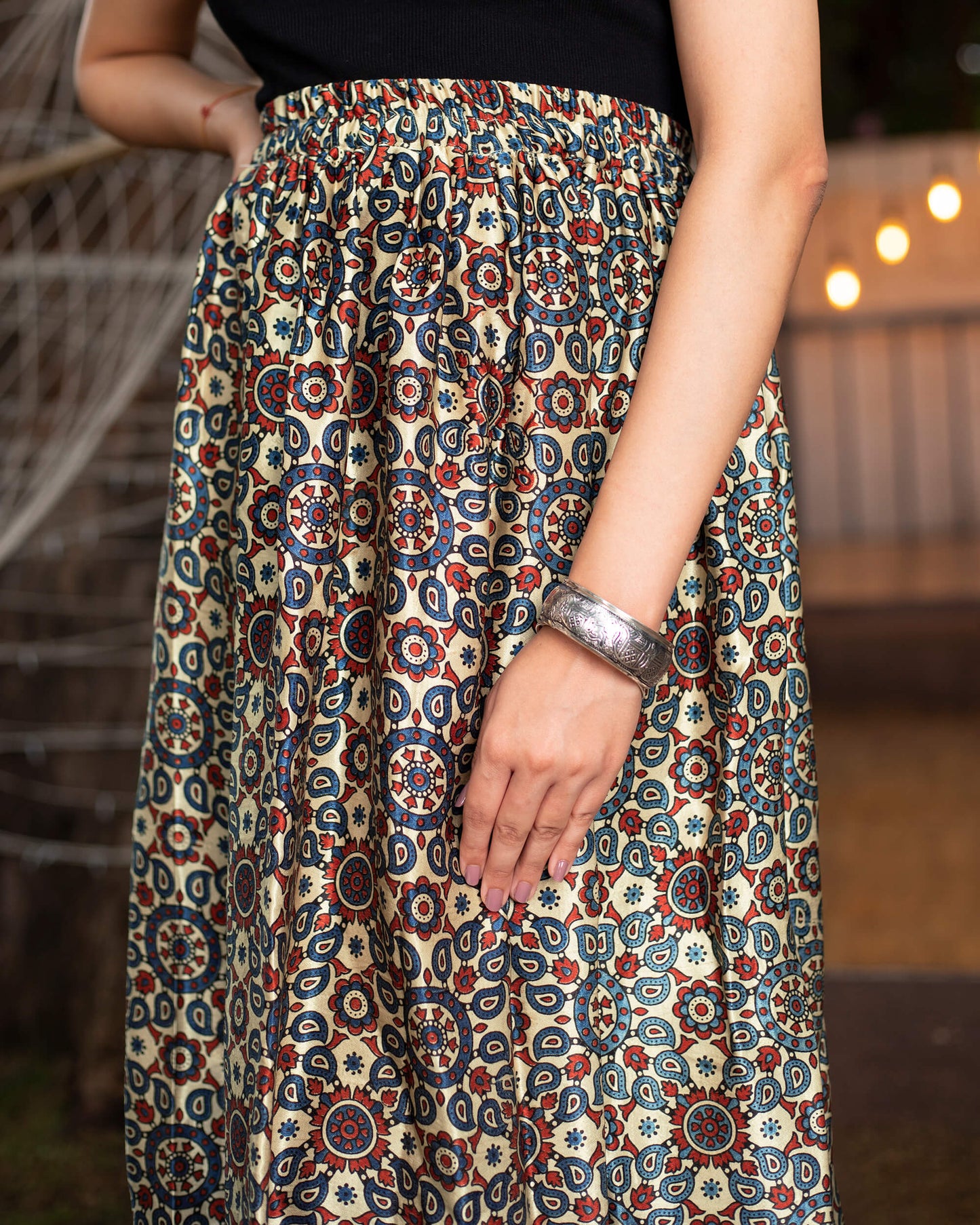 Traditional Printed Midi Skirt