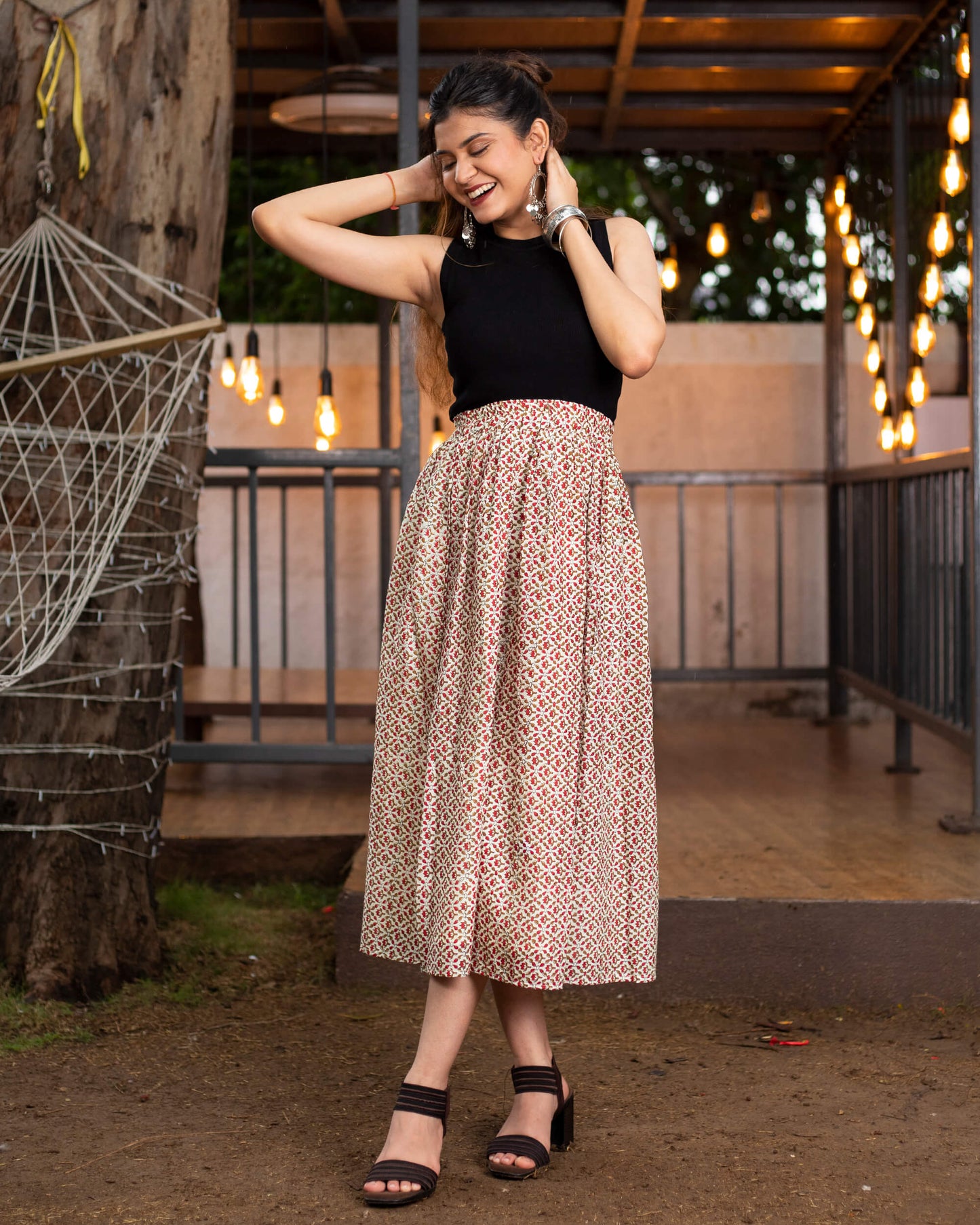 Booti Printed Midi Skirt