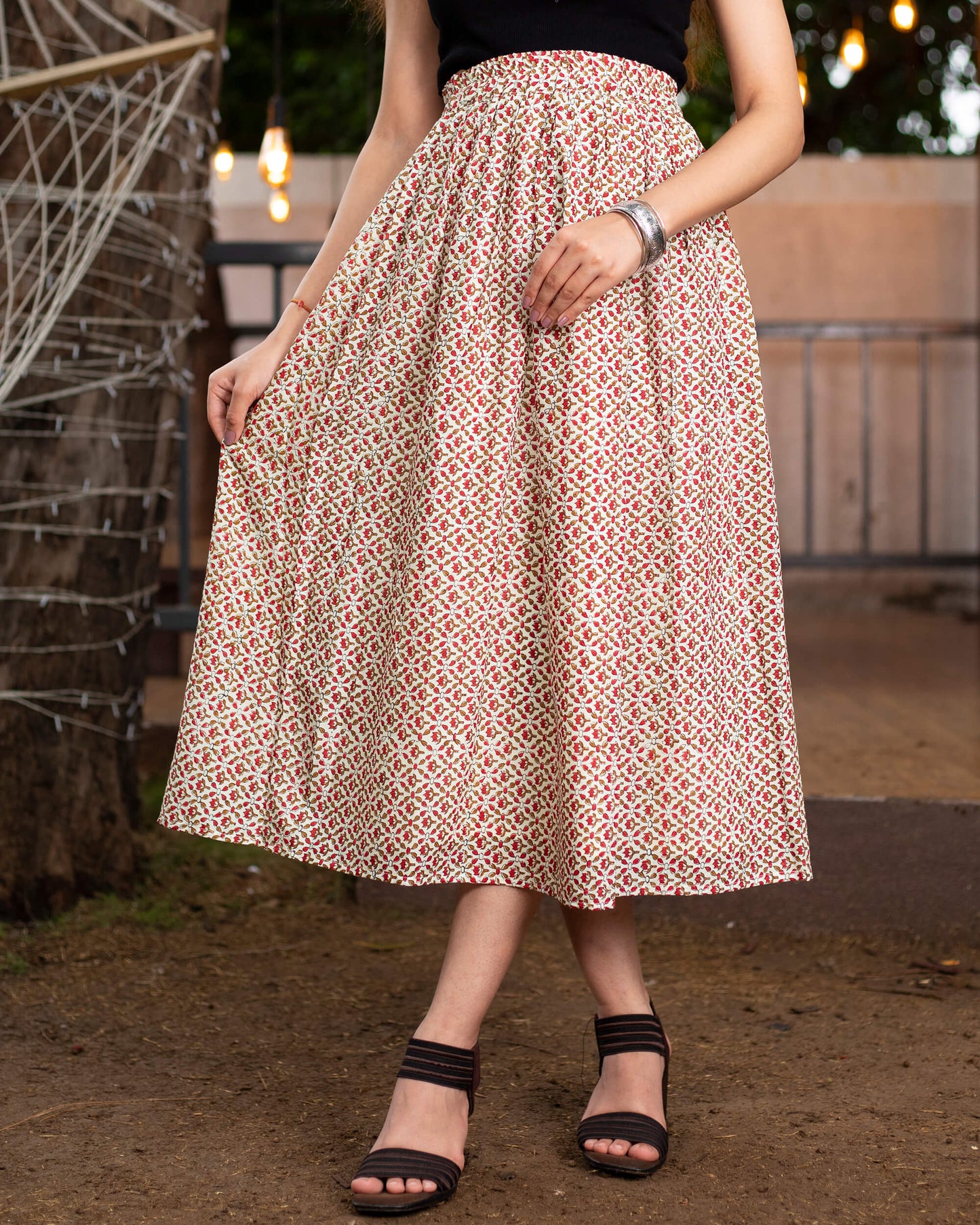 Booti Printed Midi Skirt
