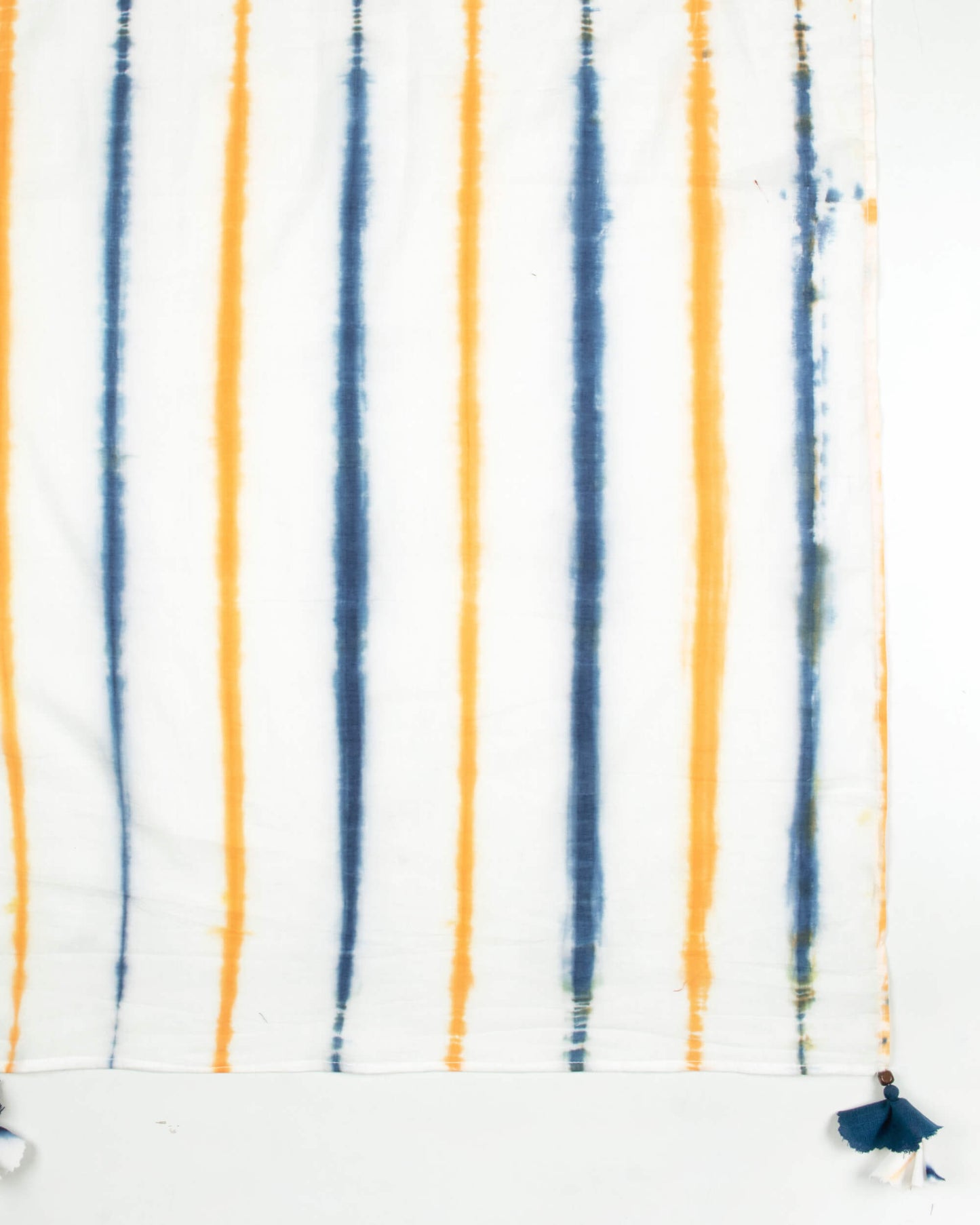 White And Blue Shibori Hand Tie & Dye Cotton Mulmul Stole