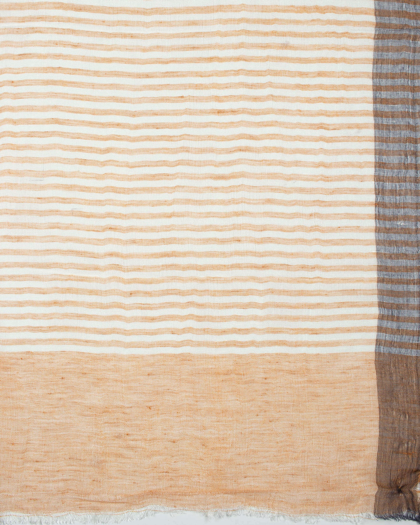 Beige And Cream Stripes Pattern Woven Bhagalpuri Viscose Linen Stole - Fabcurate