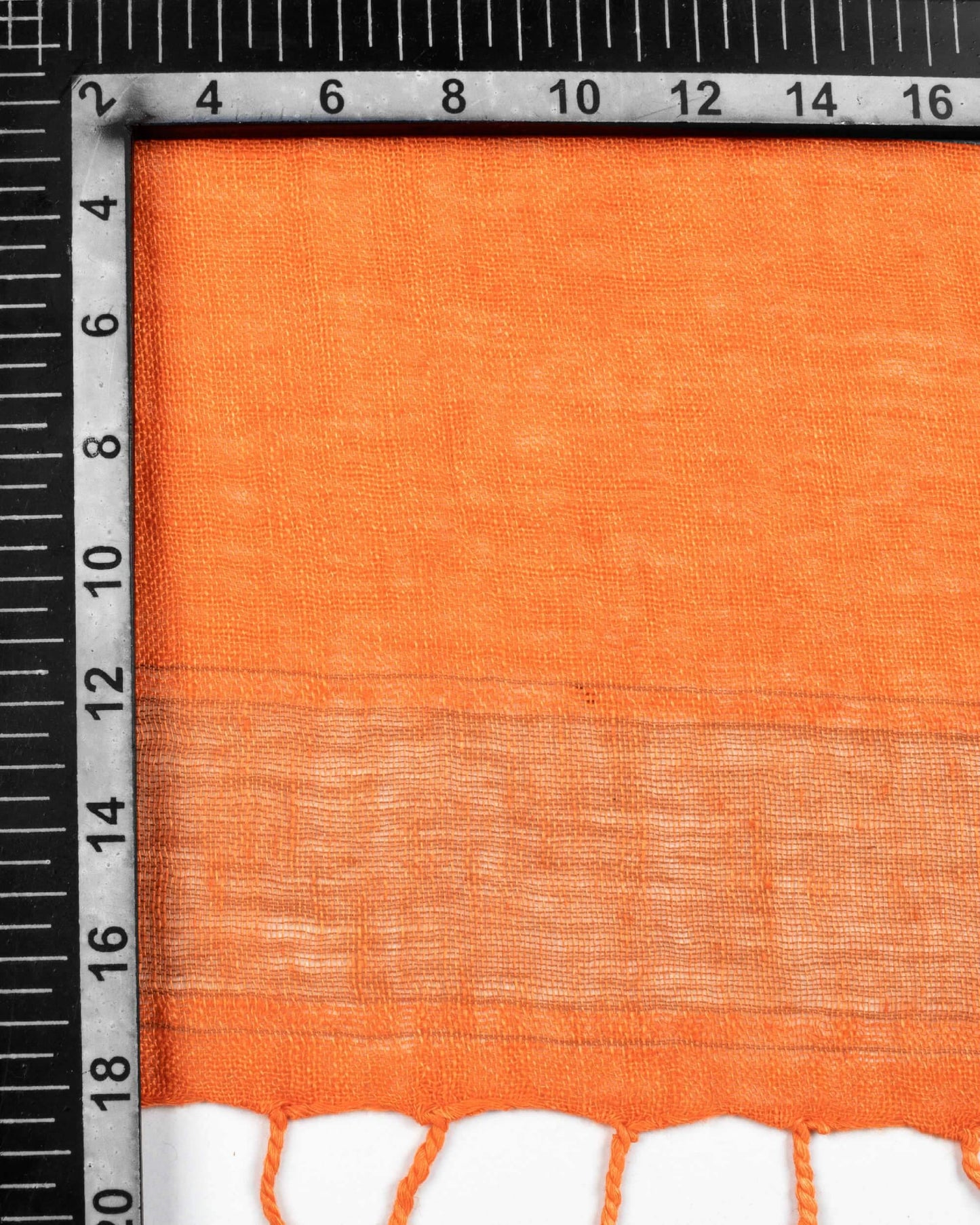 Sandstone Orange Plain Woven Bhagalpuri Viscose Linen Stole With Tassels - Fabcurate