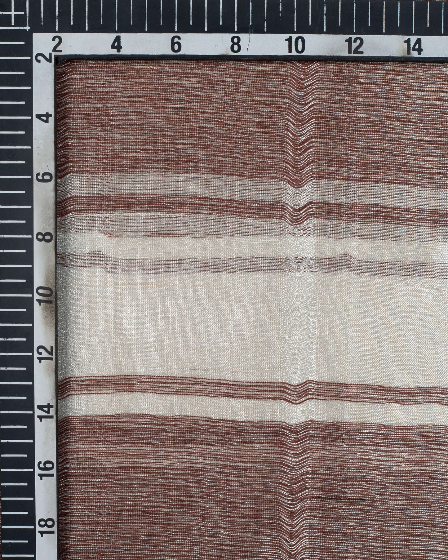 Brown Tusser Stripes Pattern Woven Bhagalpuri Bananna Silk Stole - Fabcurate