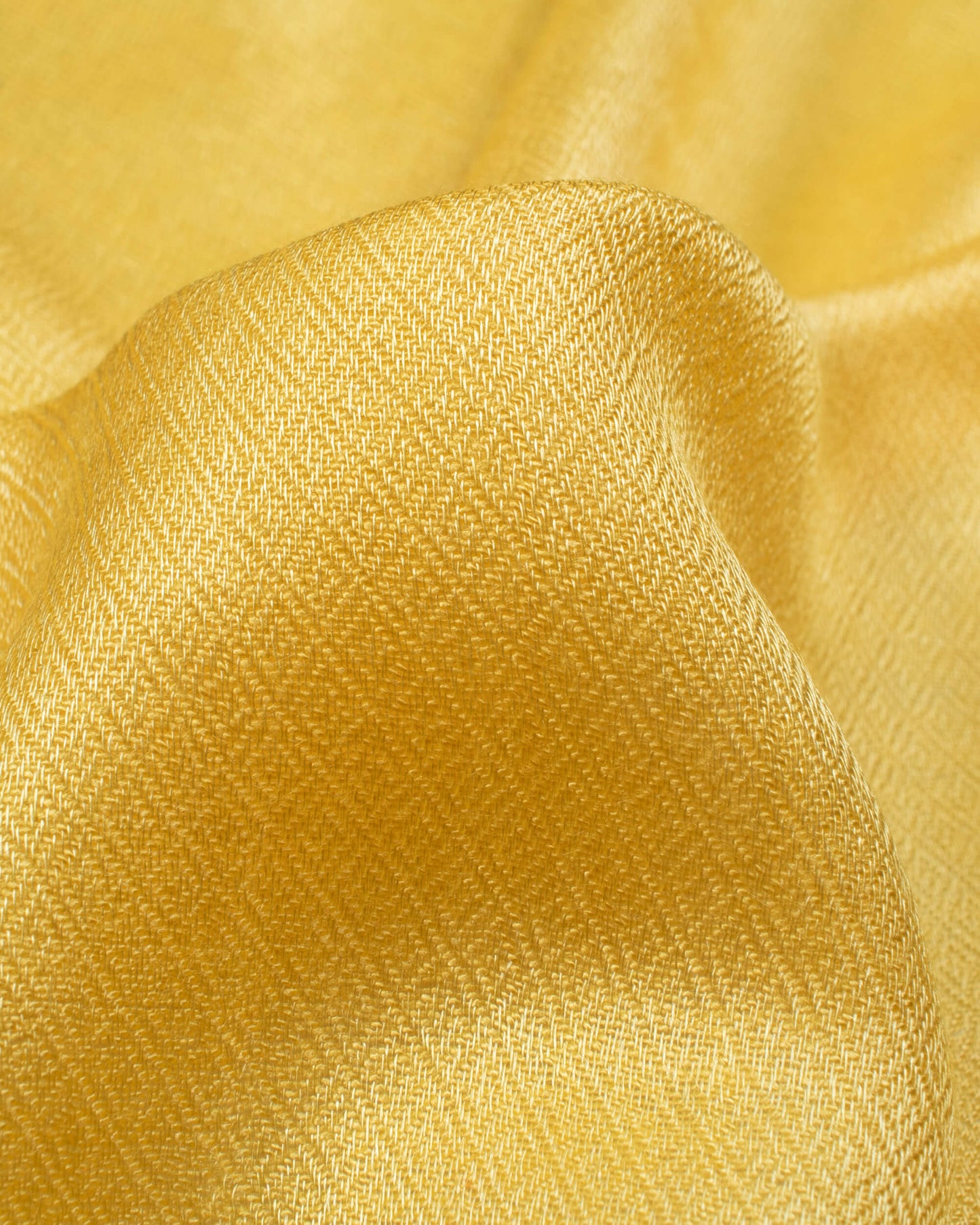 Yellow Plain Dobby Woven Bhagalpuri Viscose By Tusser Silk Stole - Fabcurate