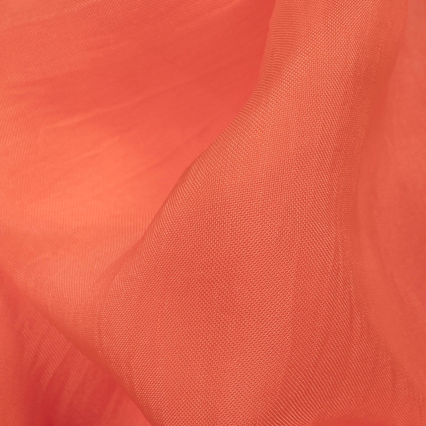 Salmon Orange Plain Viscose Paper Silk Fabric