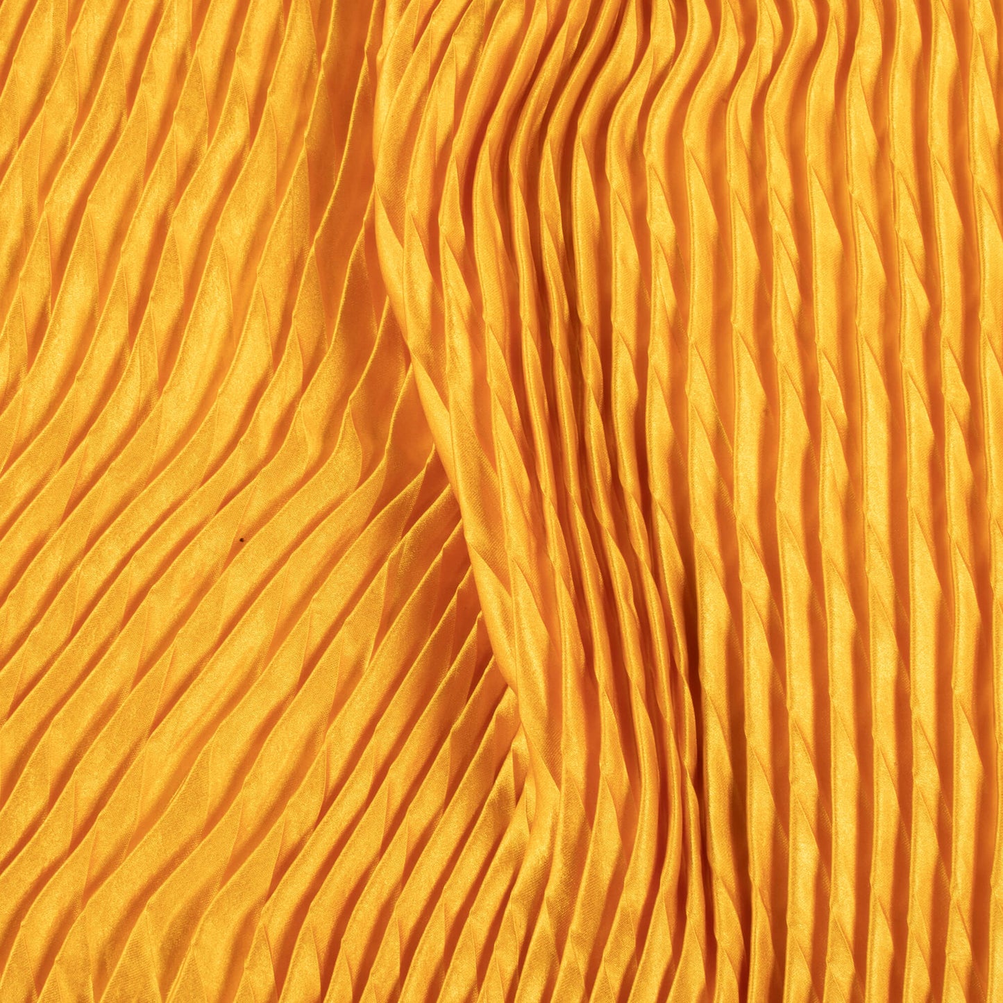 Mustard Yellow Plain Japan Satin Pleated Fabric