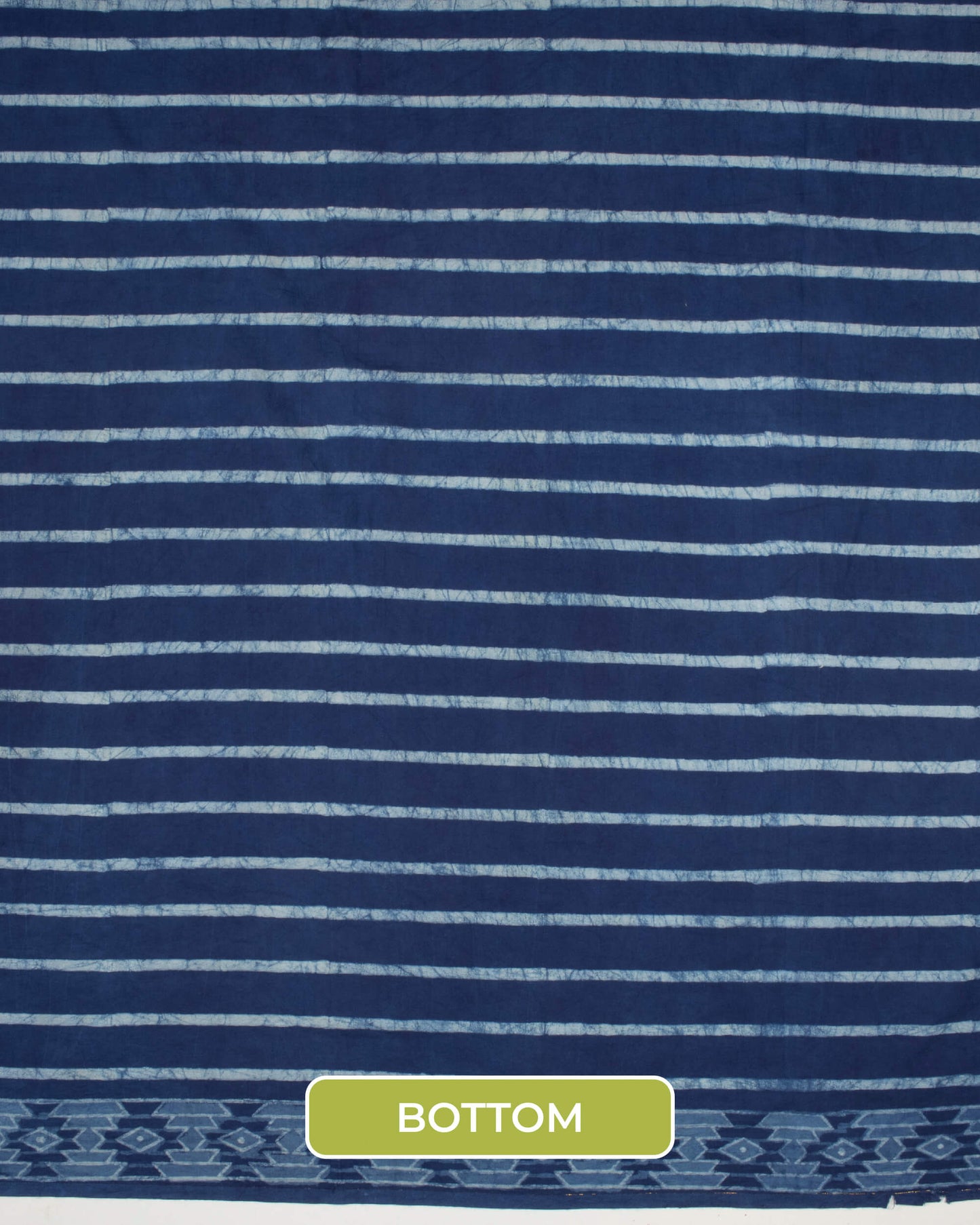 Indigo Geometric Pattern Natural Dye Akola Handblock Unstitched Cotton Suit With Dupatta