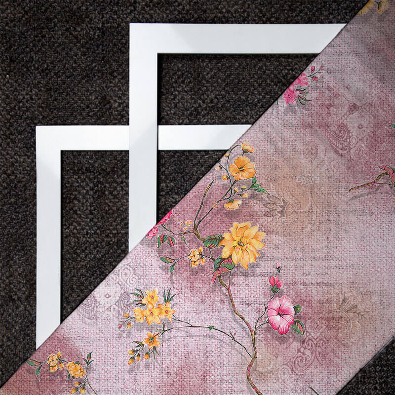 Digital Floral Print On American Crepe Fabric