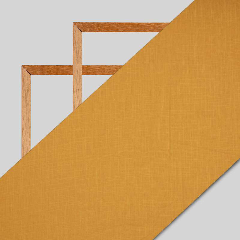Yellow Ochre Plain Cotton Slub Fabric