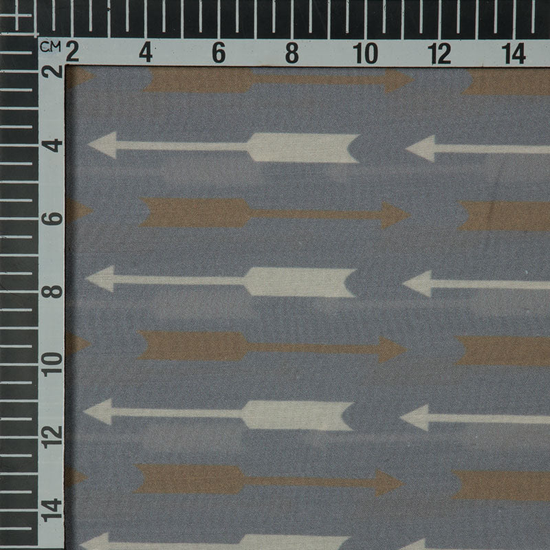 Poly Muslin Fabric With Geometric Print