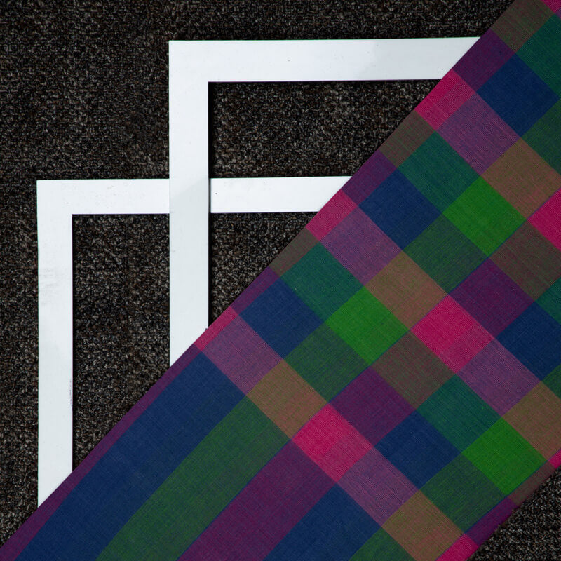 Multicolor Checks Design On Pure South Cotton Fabric