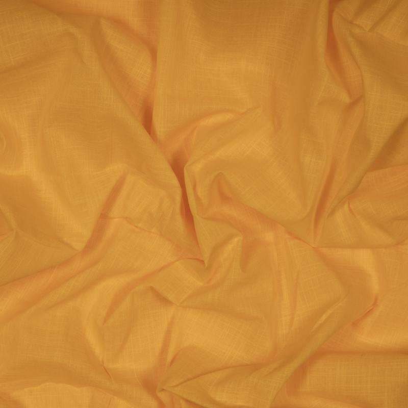 Yellow Ochre Plain Cotton Slub Fabric