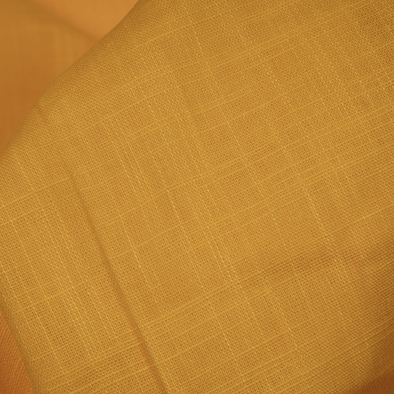 Yellow Ochre Plain Cotton Slub Fabric
