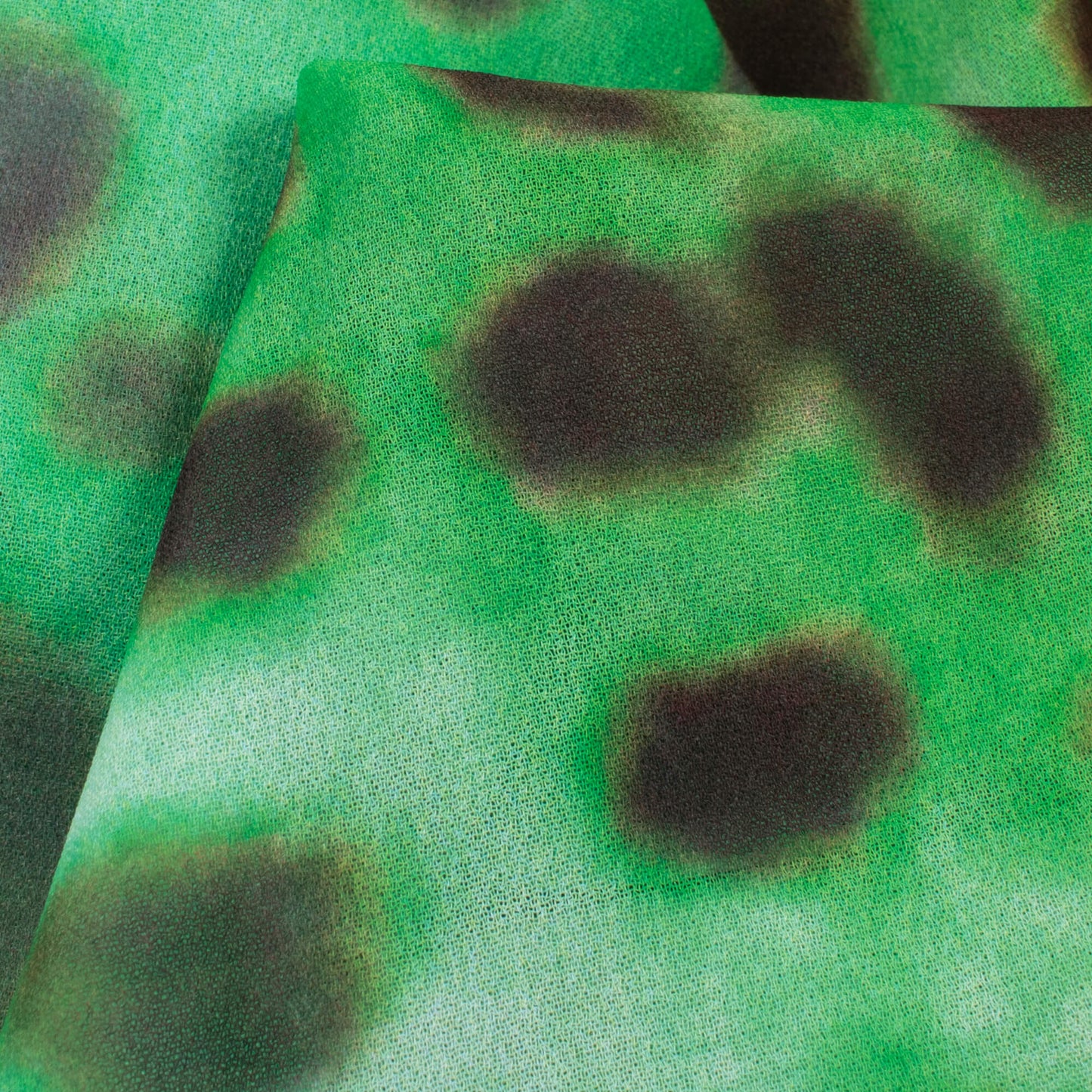 Bhavna's Choice Green And White Animal Pattern Digital Print Georgette Fabric