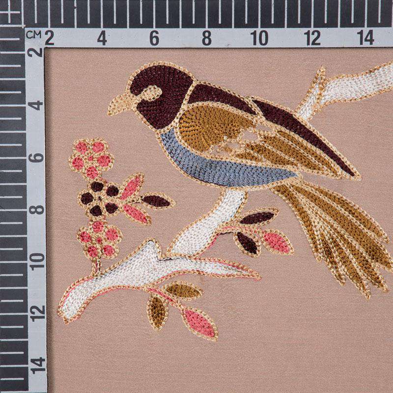 Peach Floral Pattern Chinnon Dupatta