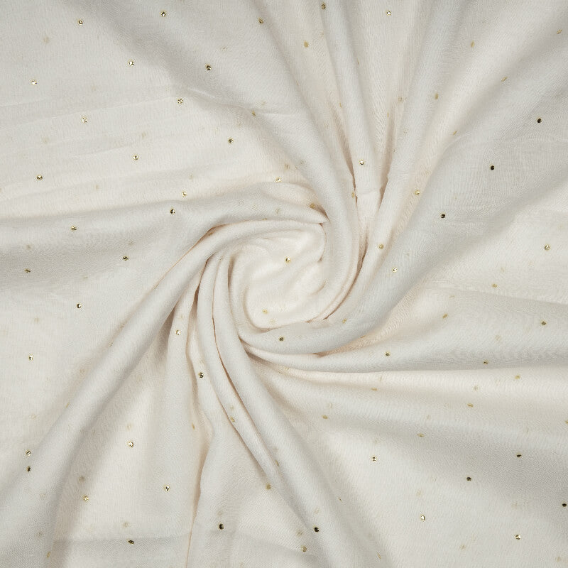White Plain Mulmul Foil Fabric