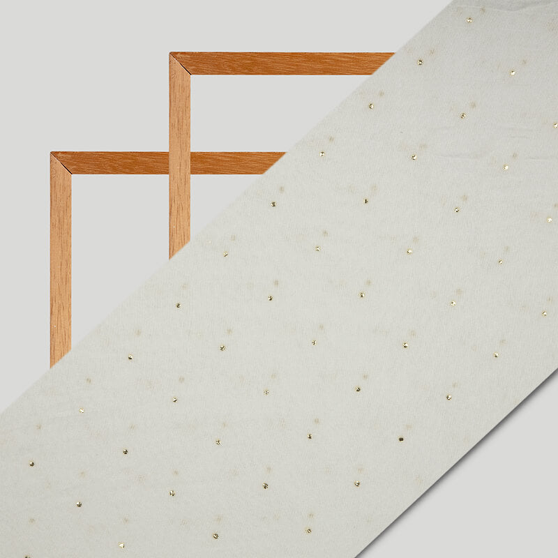 White Plain Mulmul Foil Fabric