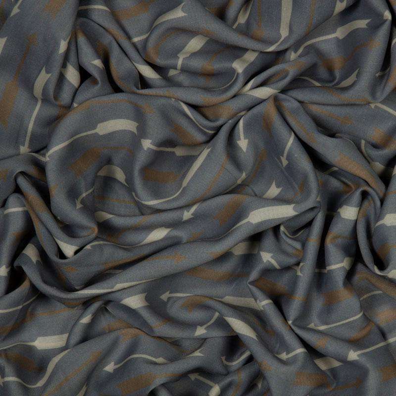 Poly Muslin Fabric With Geometric Print