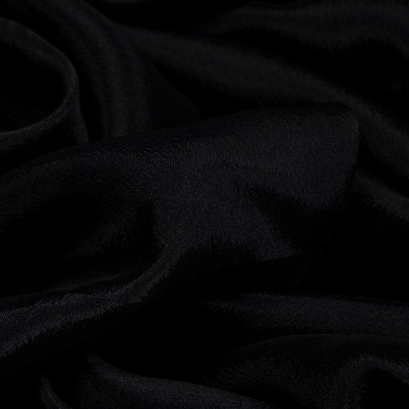 Black Plain Viscose Chinnon Chiffon Fabric