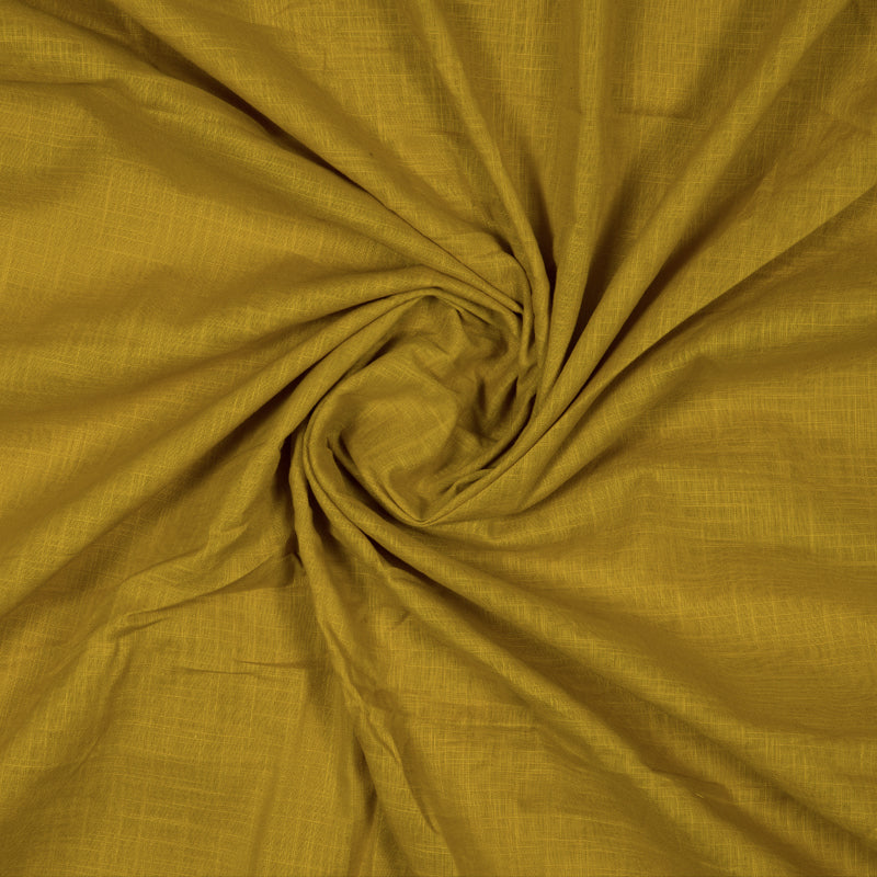 Mastard Plain Cotton Slub Fabric