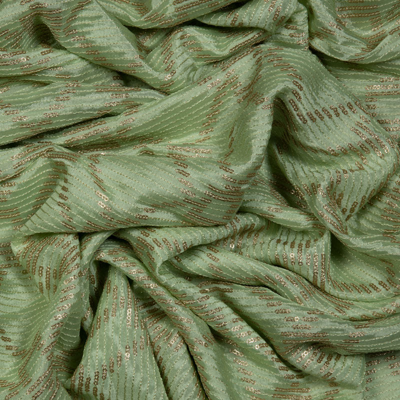 Pastel Green Geometric Pattern Seqiuns Chinnon Fabric