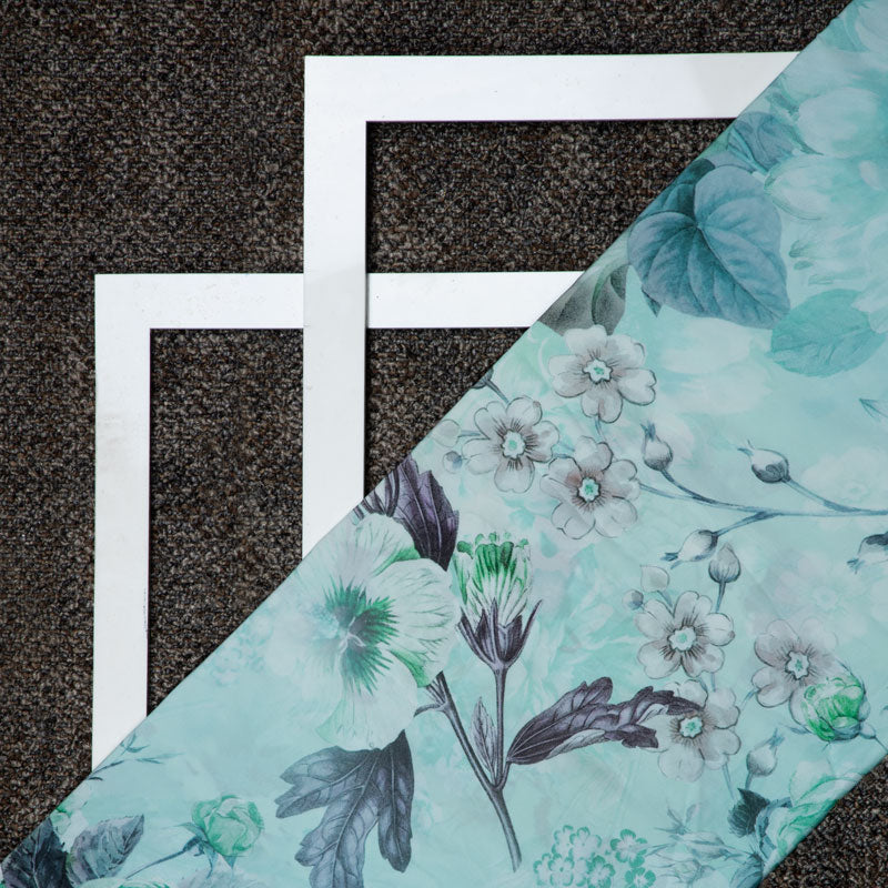 Ivory Floral Satin Fabric