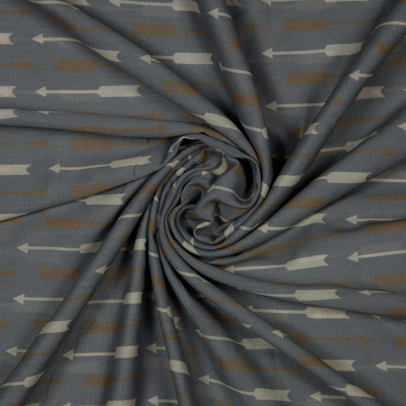 Poly Muslin Fabric With Geometric Print
