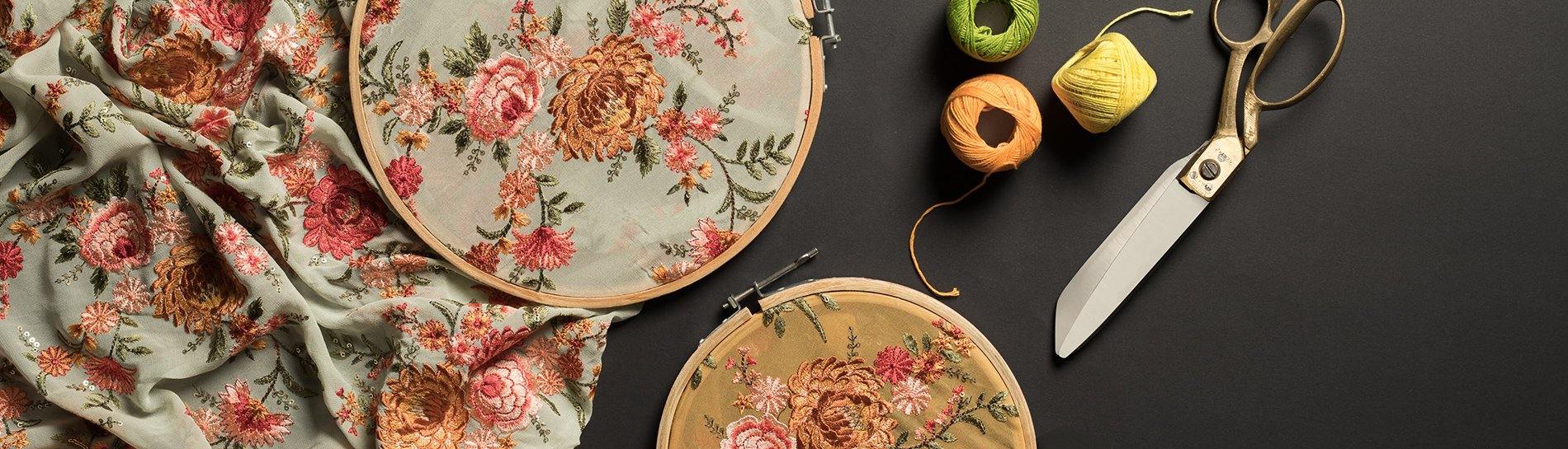 Embroidery Fabric Buy Premium Embroidered Fabric Online Fabcurate