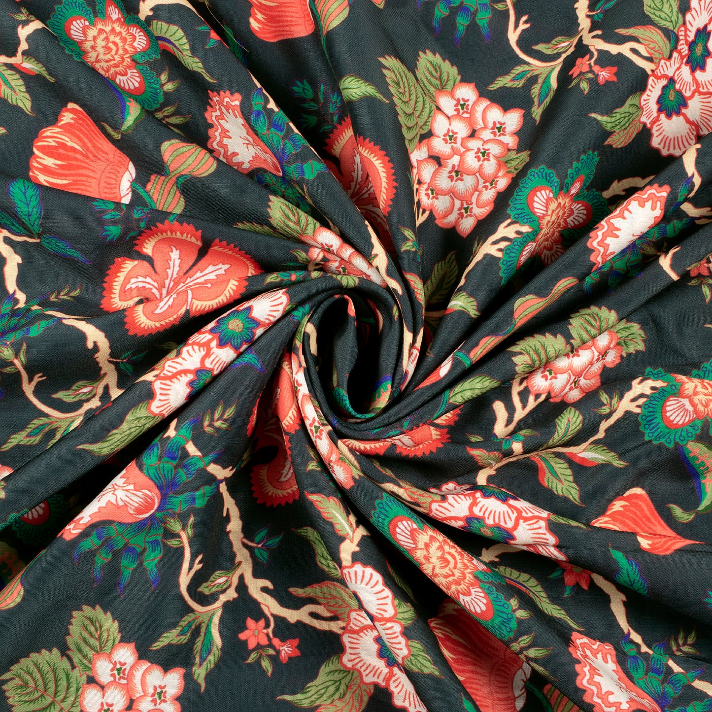 Botanical Beauty Digital Print Modal Satin Fabric