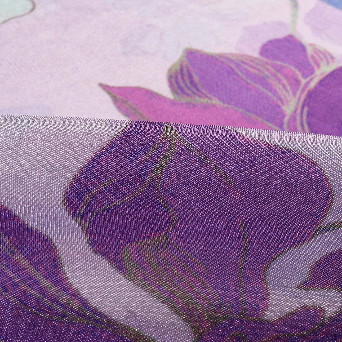 Exclusive Floral Digital Print Viscose Uppada Silk Fabric
