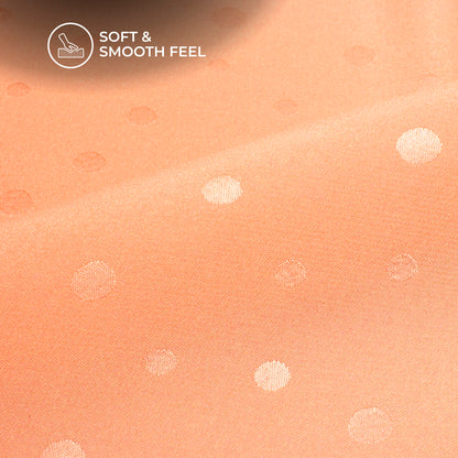 Orange Ombre Digital Print Jacquard Booti Japan Satin Fabric (Width 56 Inches)