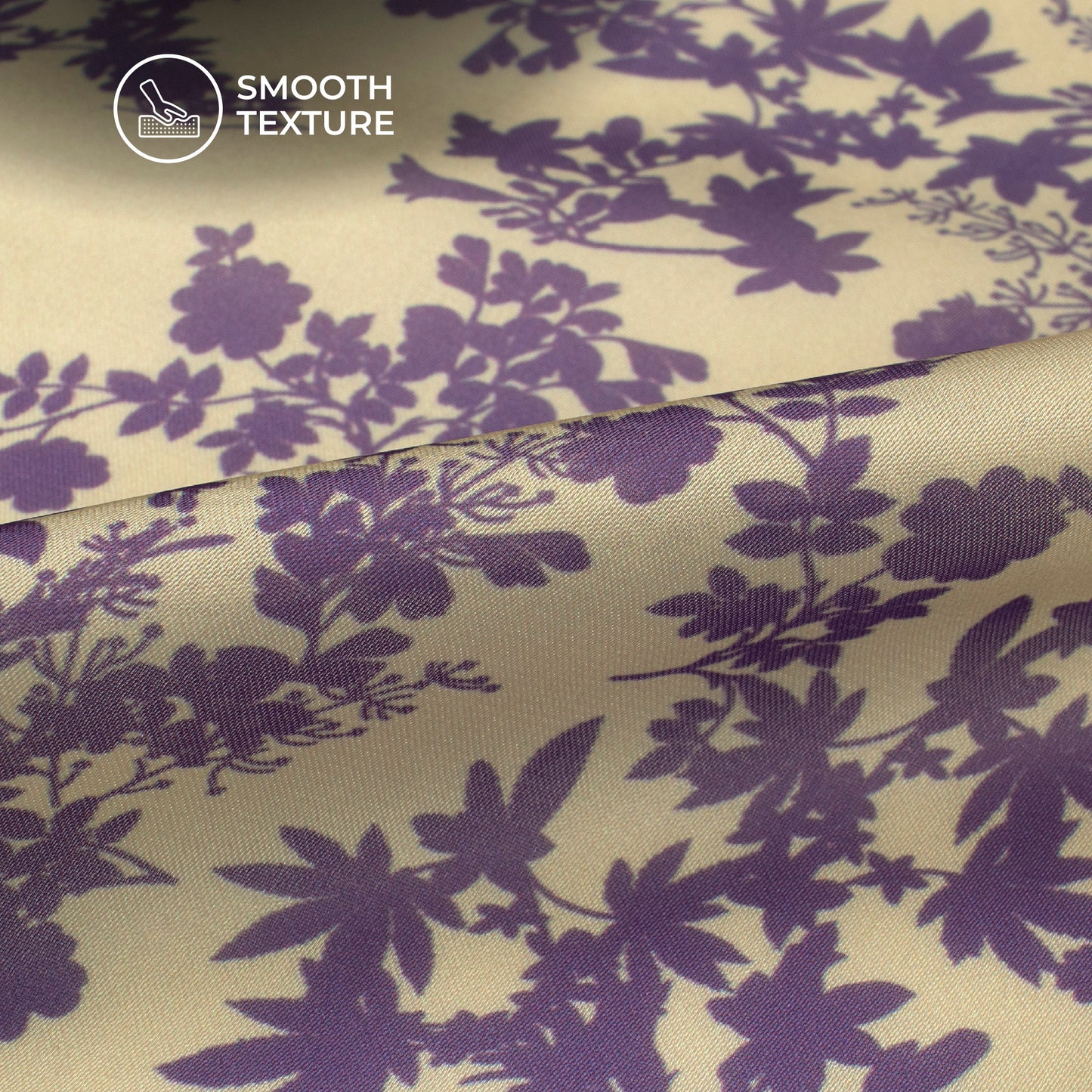 Purple Floral Digital Print Georgette Satin Fabric