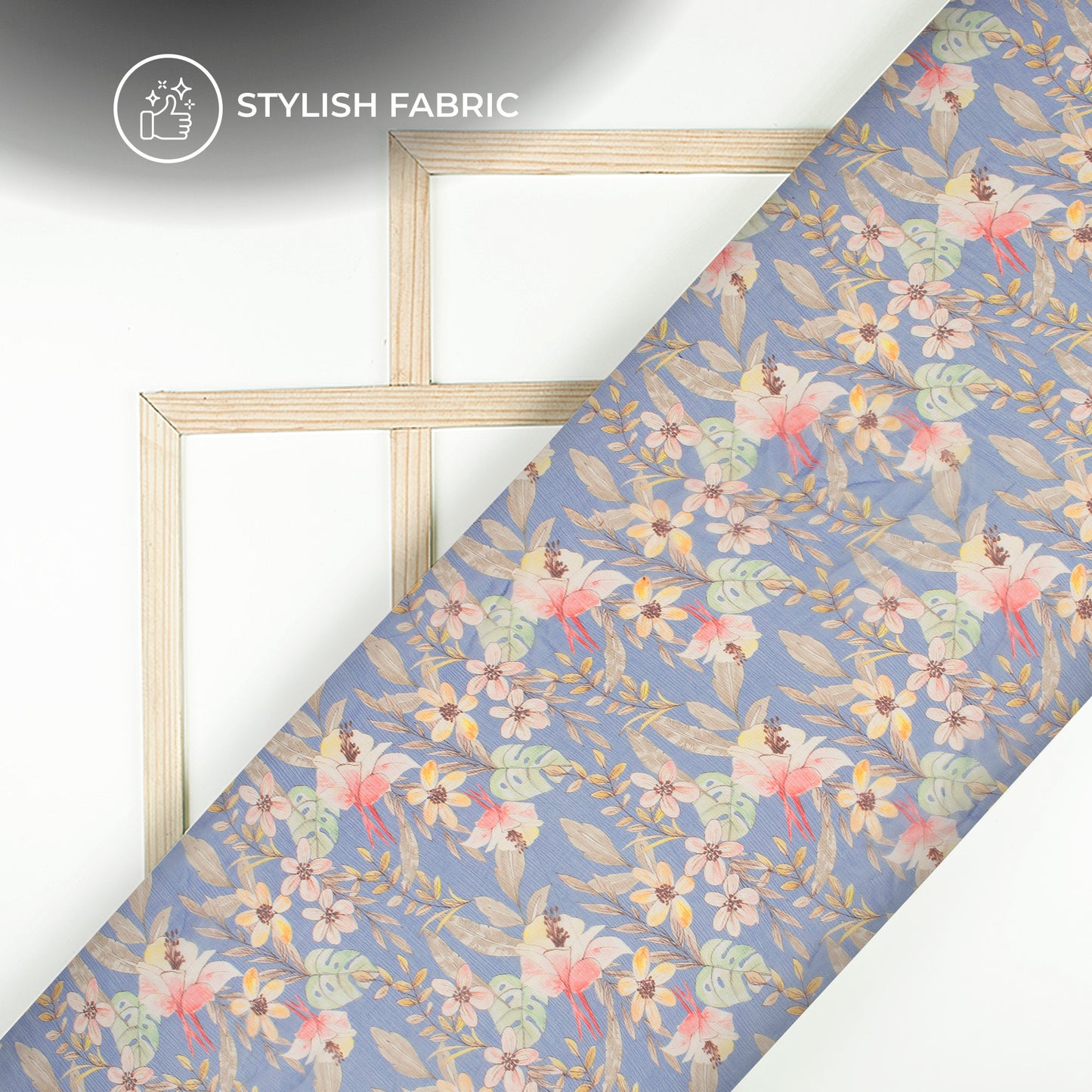 Floral Fantasy: Attractive Digital Print Bemberg Chiffon Fabric