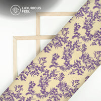 Purple Floral Digital Print Georgette Satin Fabric