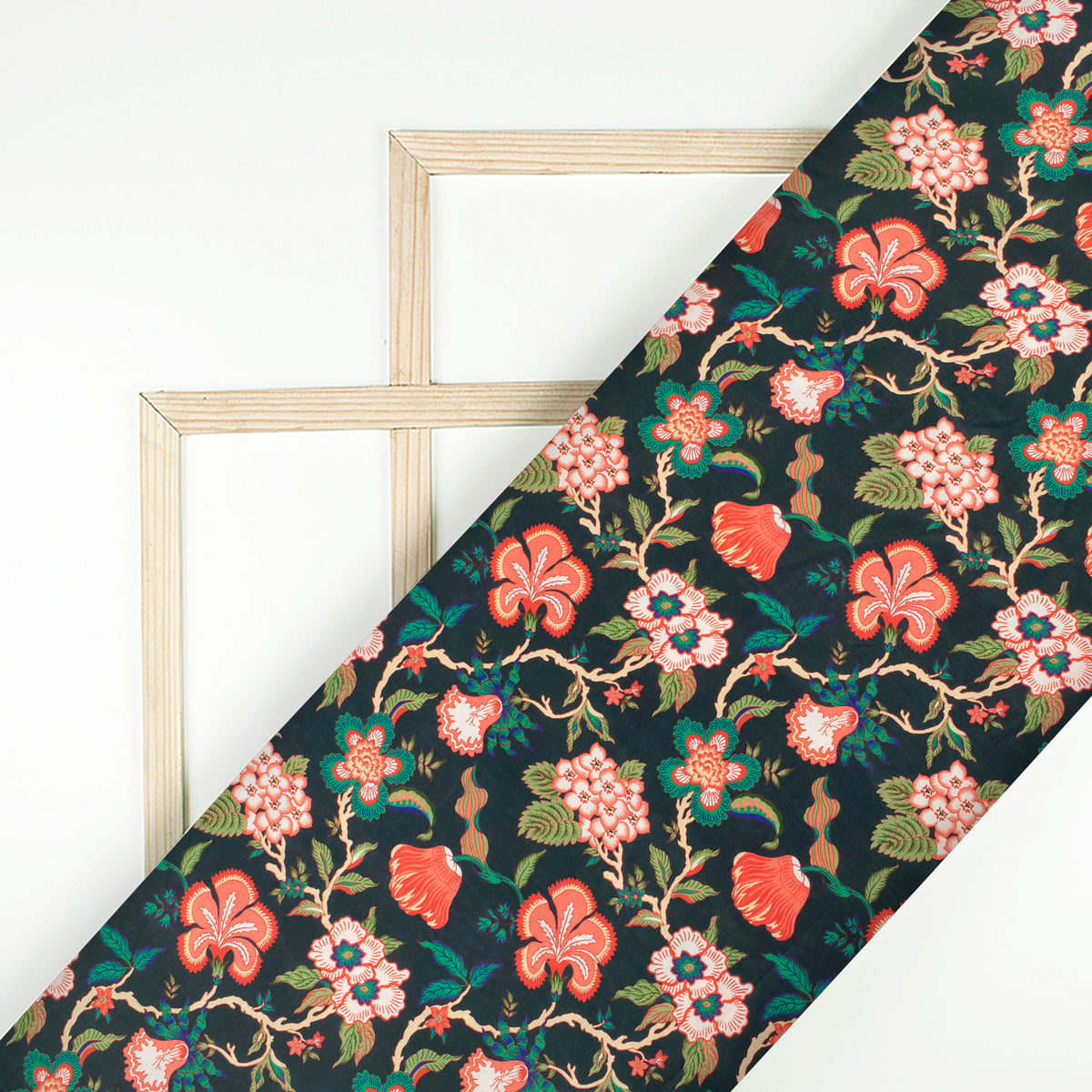 Botanical Beauty Digital Print Modal Satin Fabric