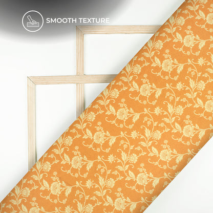 Stylish Floral Digital Print Lush Satin Fabric