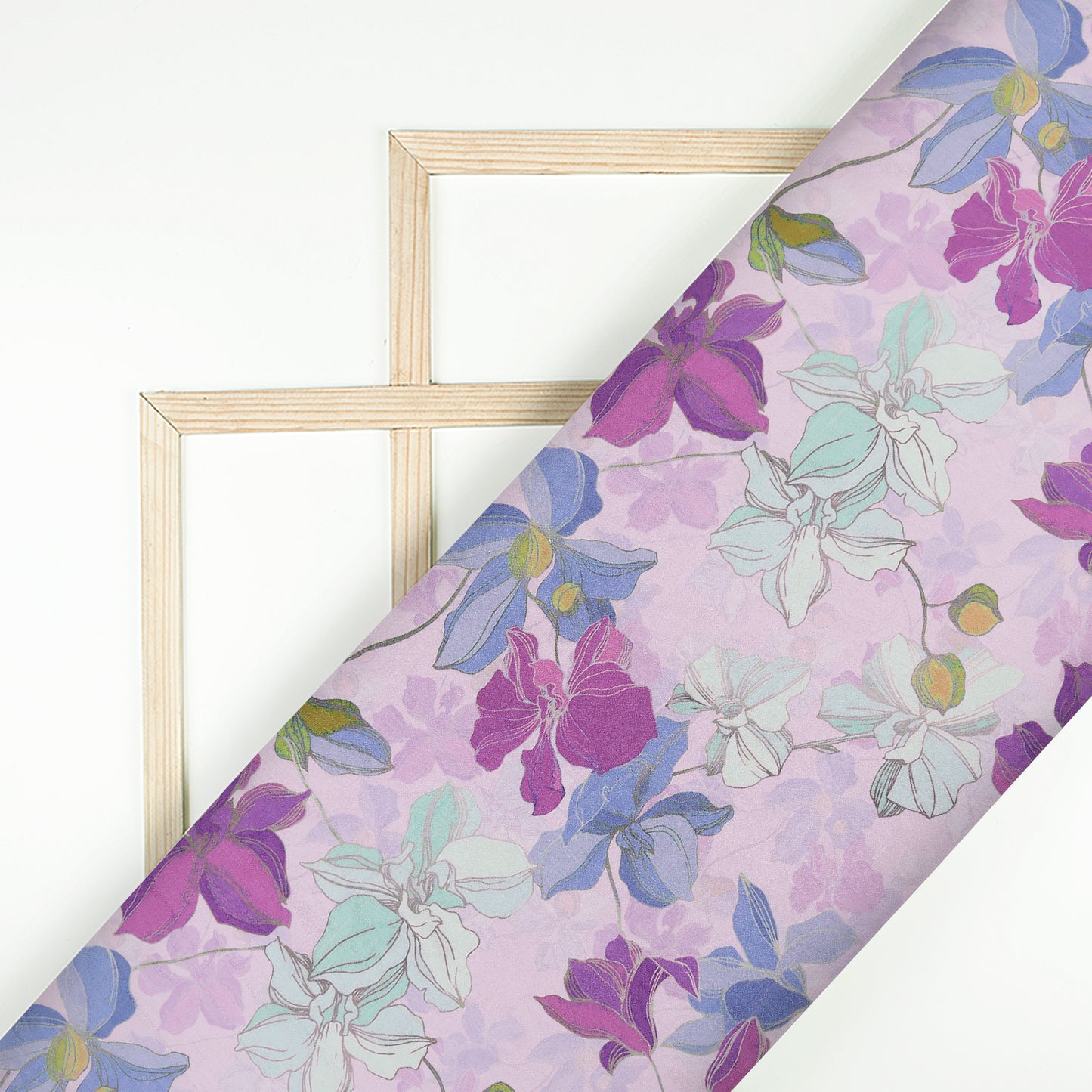 Exclusive Floral Digital Print Viscose Uppada Silk Fabric