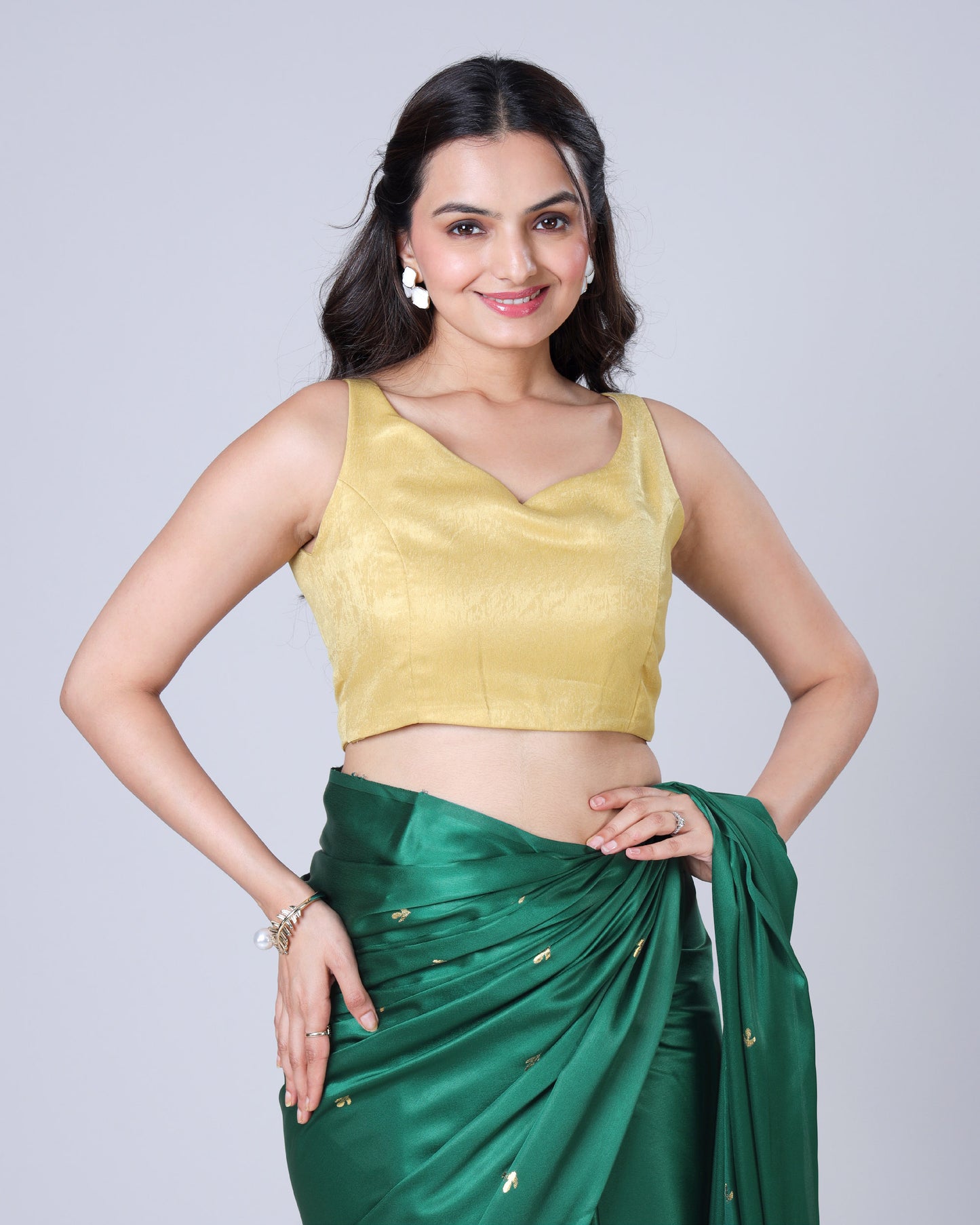 Classic Plain Sweet Heart Neck Blouse