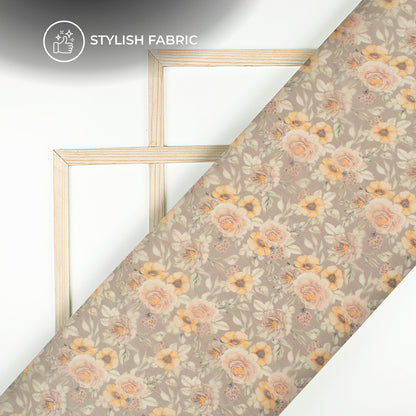 Garden Delight: Floral Digital Print Bemberg Chiffon Fabric